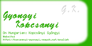 gyongyi kopcsanyi business card