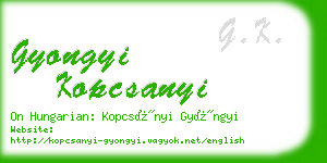 gyongyi kopcsanyi business card